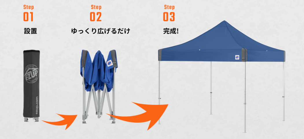 バーベキューにはワンタッチテント|設営がかんたん