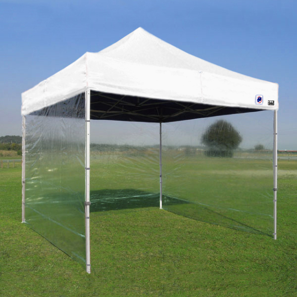 イージーアップテントの透明横幕で屋外イベントの店舗として