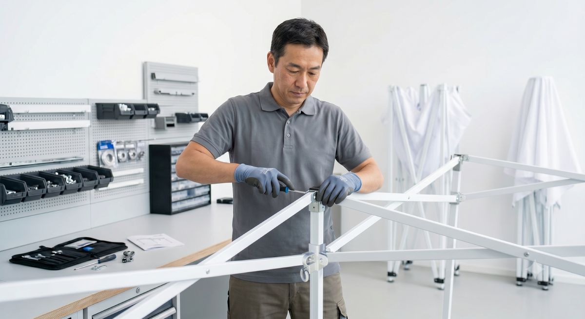 イージーアップテントの安心のフレーム部品交換修理・アフターサポート体制