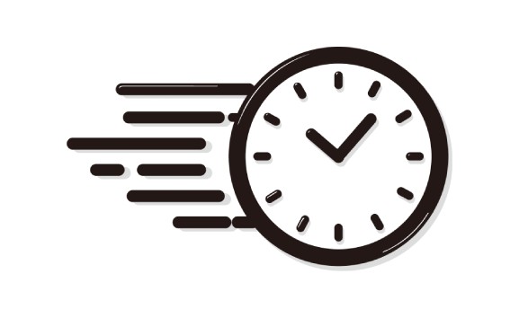 テントの設置、片付け時短イメージの時計画像