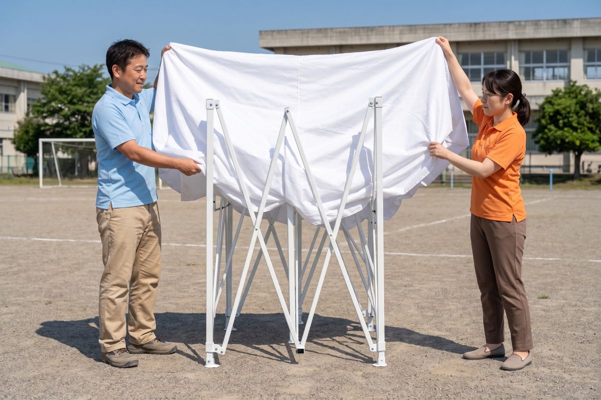 運動会の大型テント】立て方は簡単？ワンタッチテントに注目