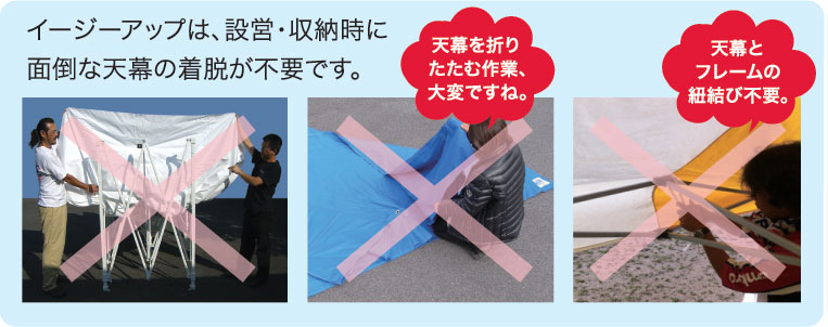 イージーアップテントは天幕着脱不要