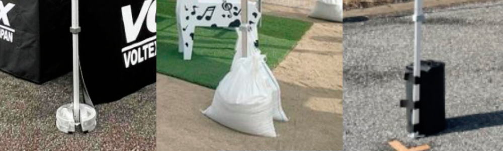 おもり(ウエイト)を使ったテントの風対策