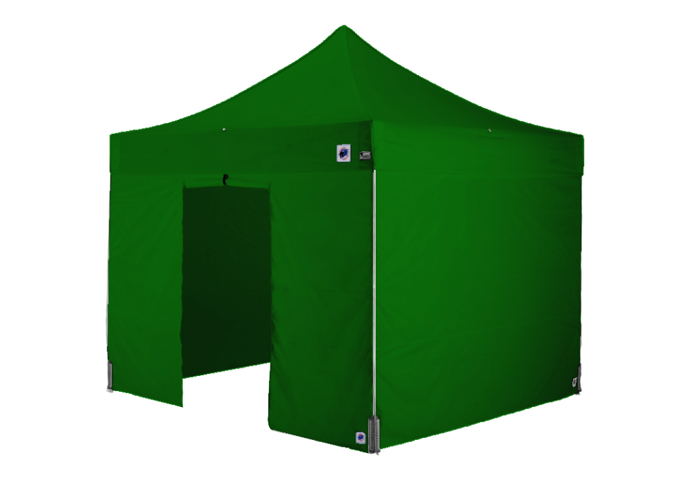 医療・防災用テントセット／3m（出入口）スチール(出入口（グリーン）)