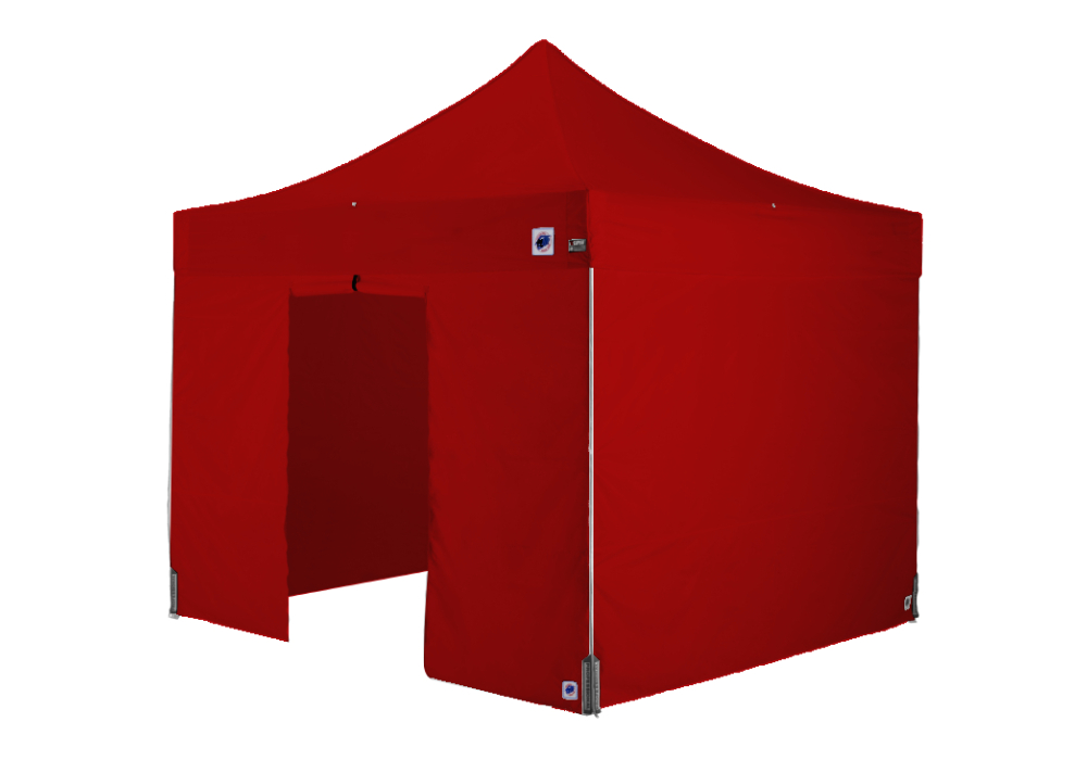 医療・防災用テントセット／3m（出入口）スチール(出入口（レッド）)