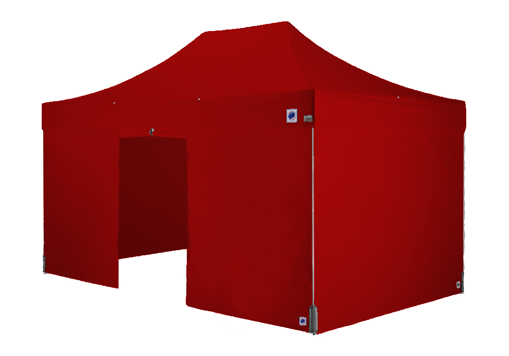 医療・防災用テントセット／4.5m（出入口）スチール(出入口（レッド）)