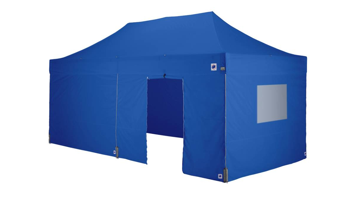 医療・防災用テントセット／6m（出入口）スチール(出入口（ブルー）)