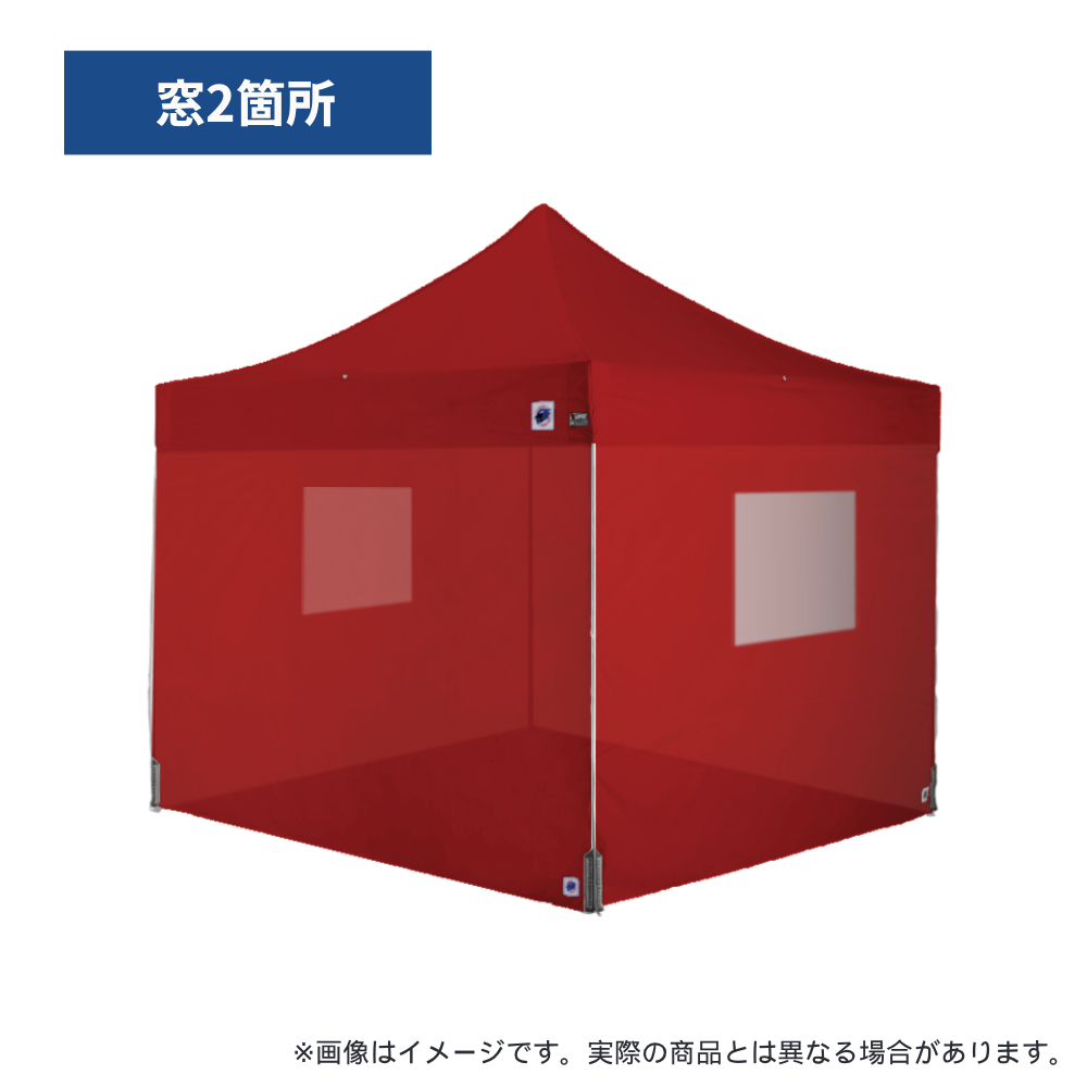 医療・防災用テントセット／3m（窓）スチール(窓2箇所（レッド）)