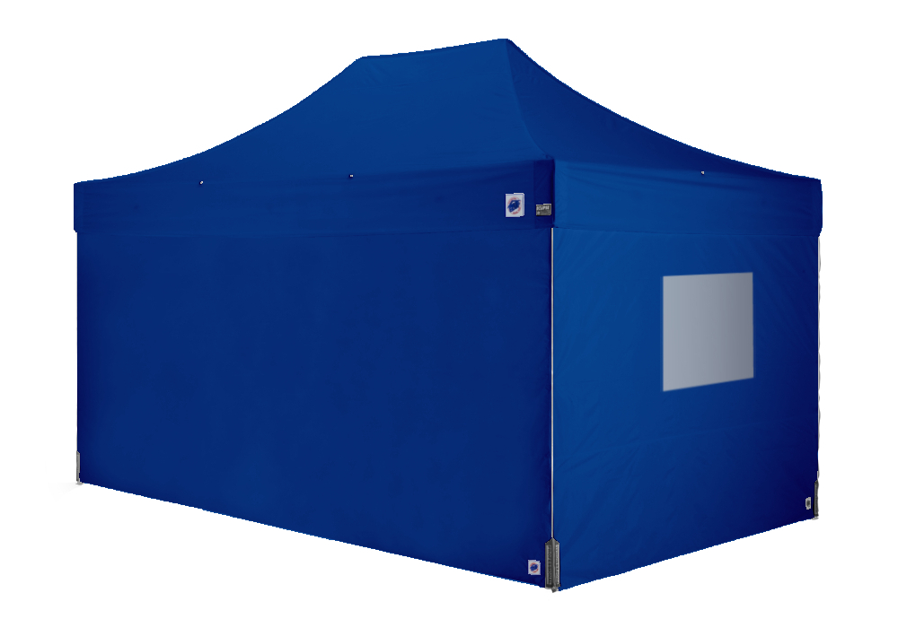 医療・防災用テントセット／4.5m（窓）スチール(窓1箇所（ブルー）)