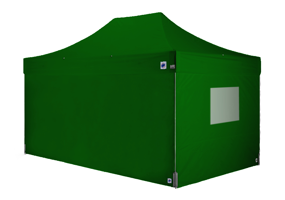 医療・防災用テントセット／4.5m（窓）スチール(窓1箇所（グリーン）)