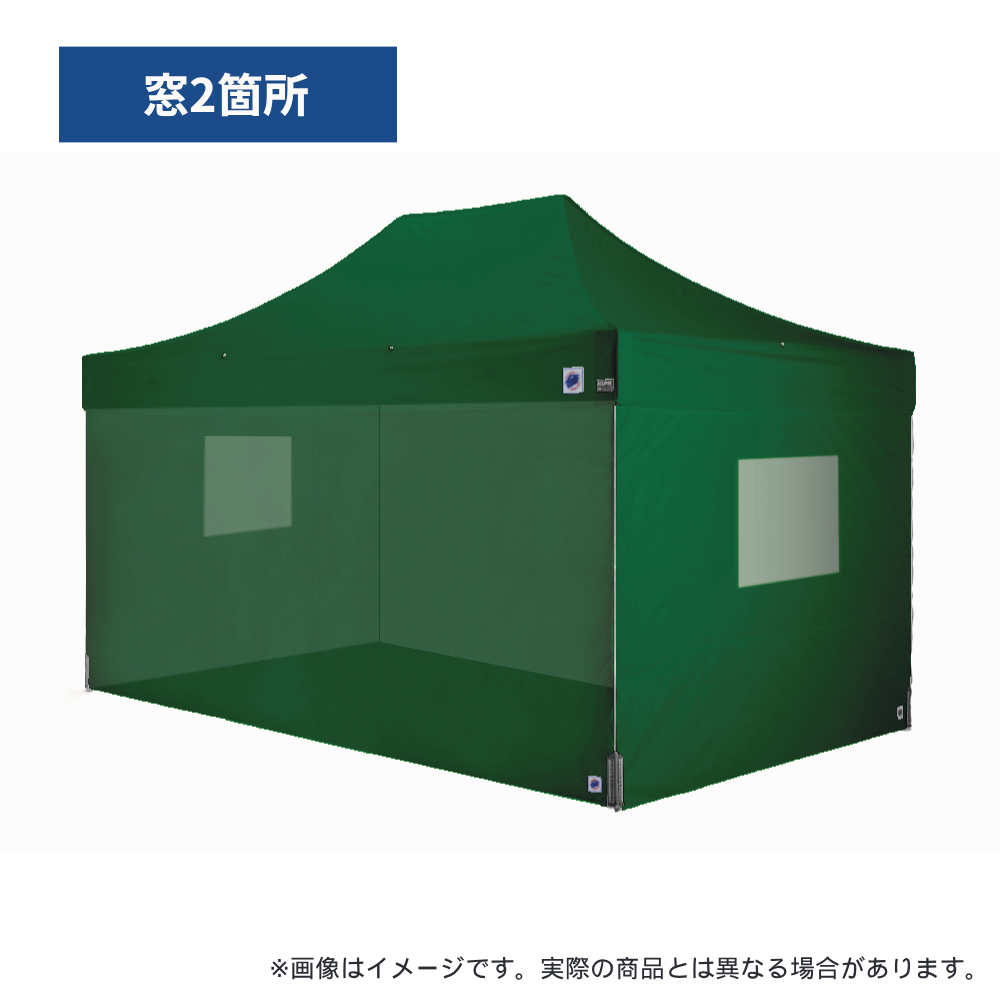医療・防災用テントセット／4.5m（窓）スチール(窓2箇所（グリーン）)