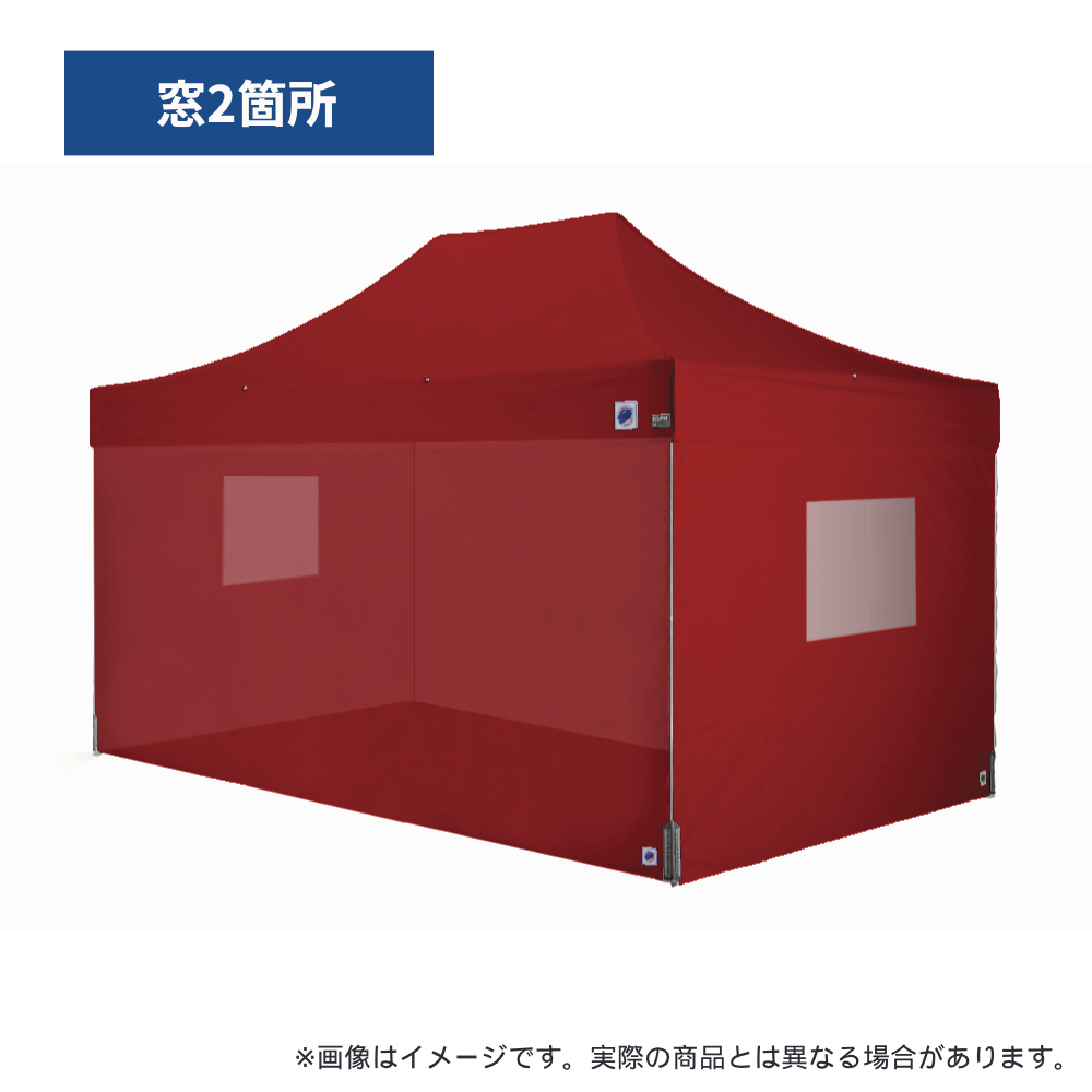 医療・防災用テントセット／4.5m（窓）スチール(窓2箇所（レッド）)