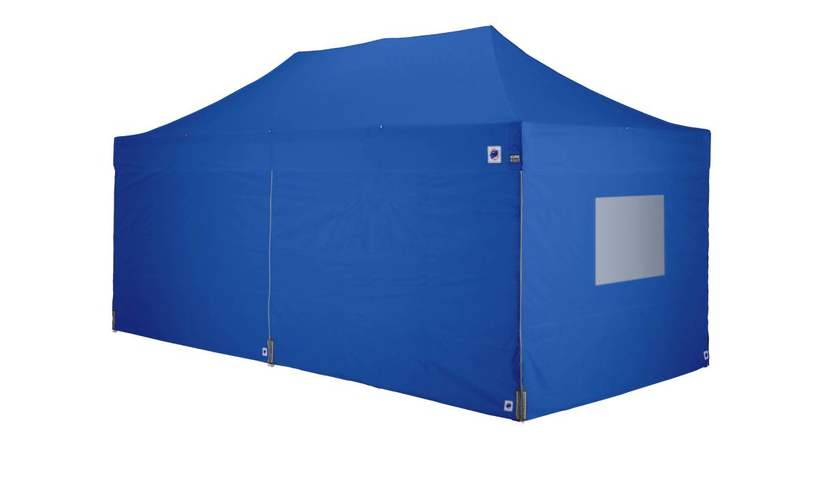 医療・防災用テントセット／6m（窓）スチール(窓1箇所（ブルー）)