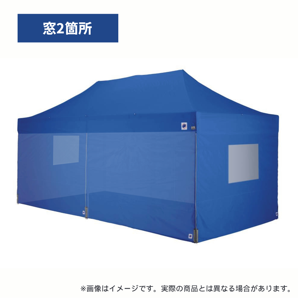 医療・防災用テントセット／6m（窓）スチール(窓2箇所（ブルー）)