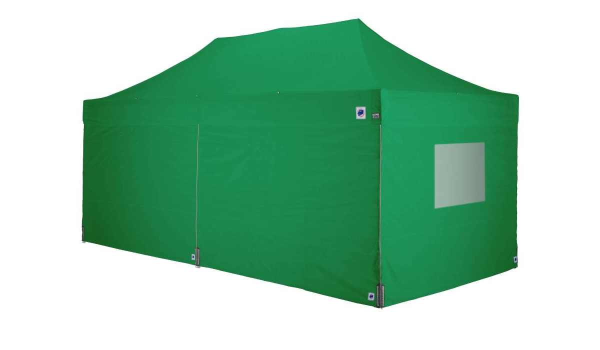 医療・防災用テントセット／6m（窓）スチール(窓1箇所（グリーン）)