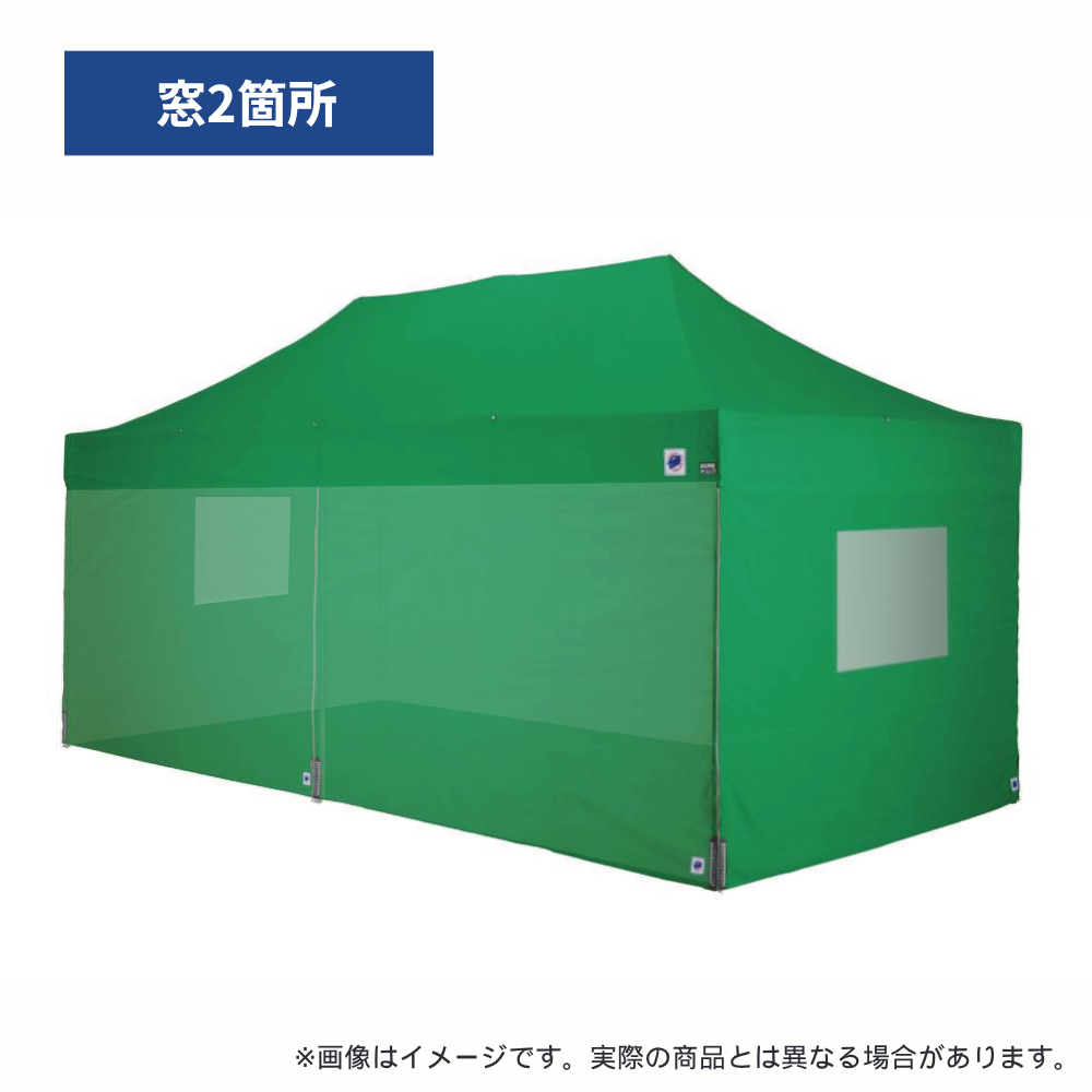 医療・防災用テントセット／6m（窓）スチール(窓2箇所（グリーン）)