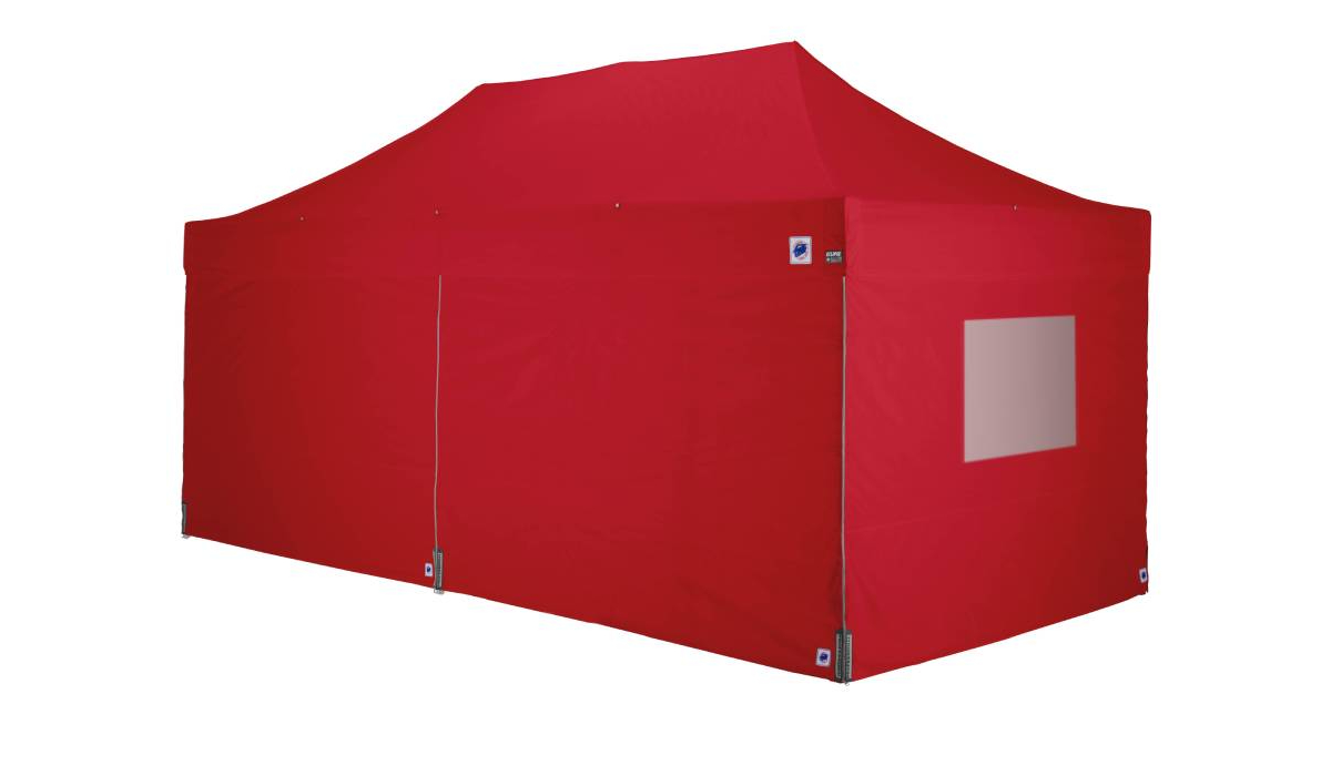 医療・防災用テントセット／6m（窓）スチール(窓1箇所（レッド）)