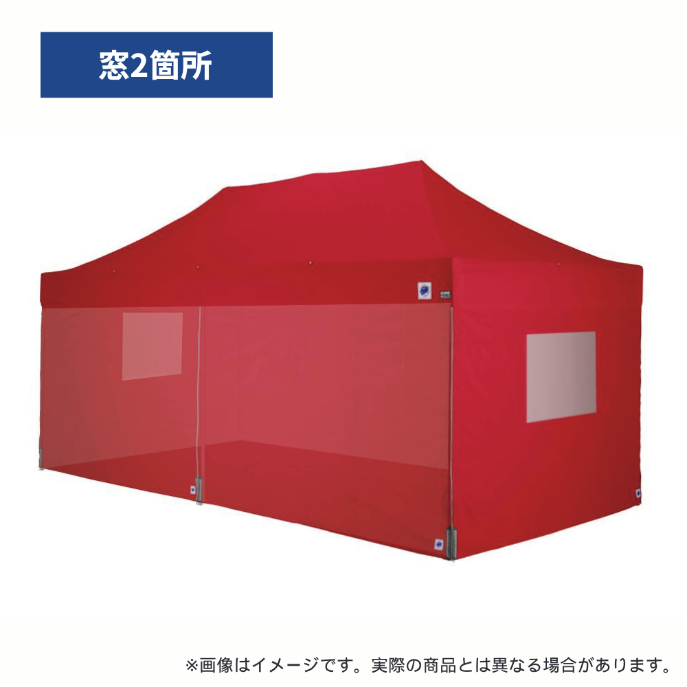 医療・防災用テントセット／6m（窓）スチール(窓2箇所（レッド）)