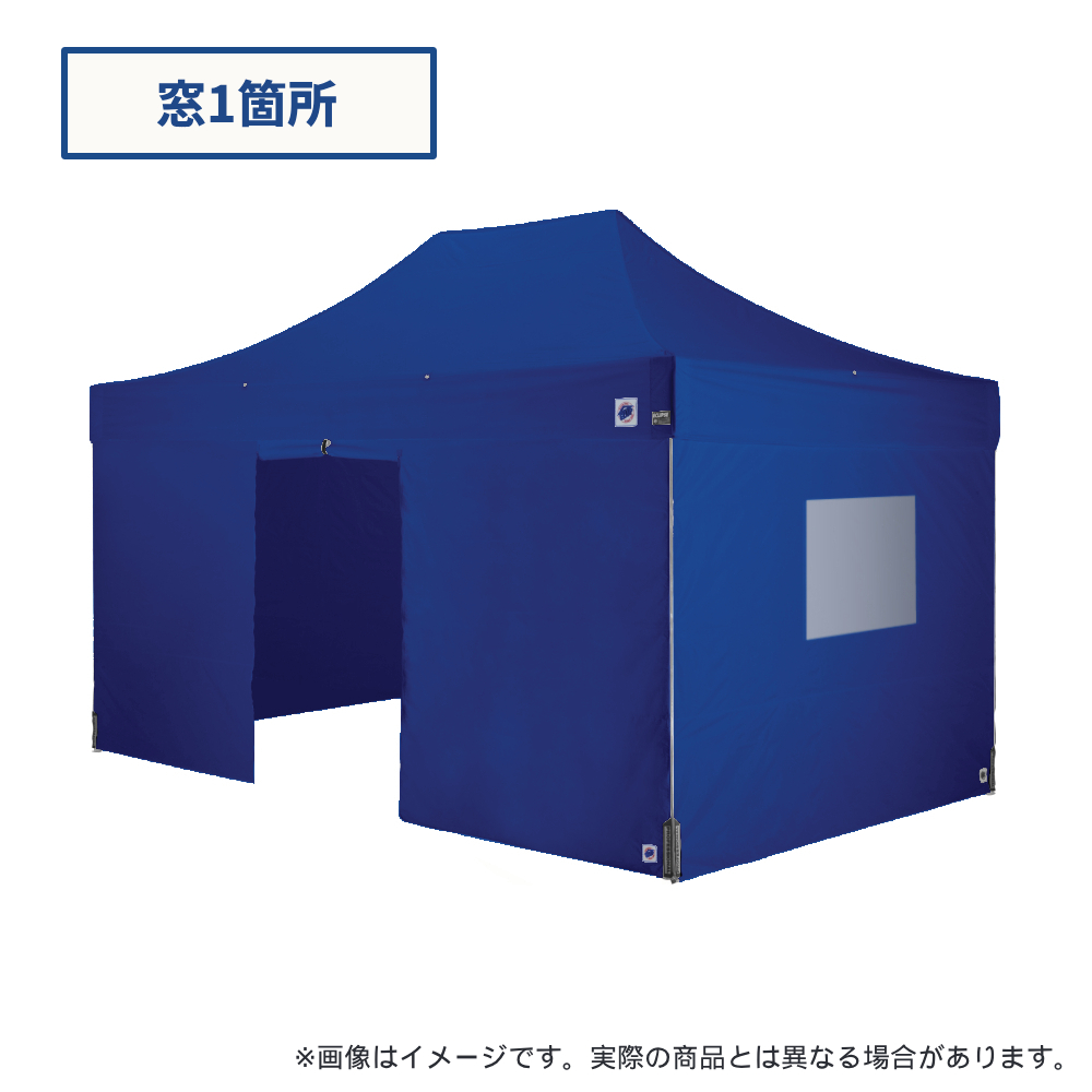 医療・防災用テントセット／4.5m（窓・出入口）スチール(窓1箇所・出入口（ブルー）)