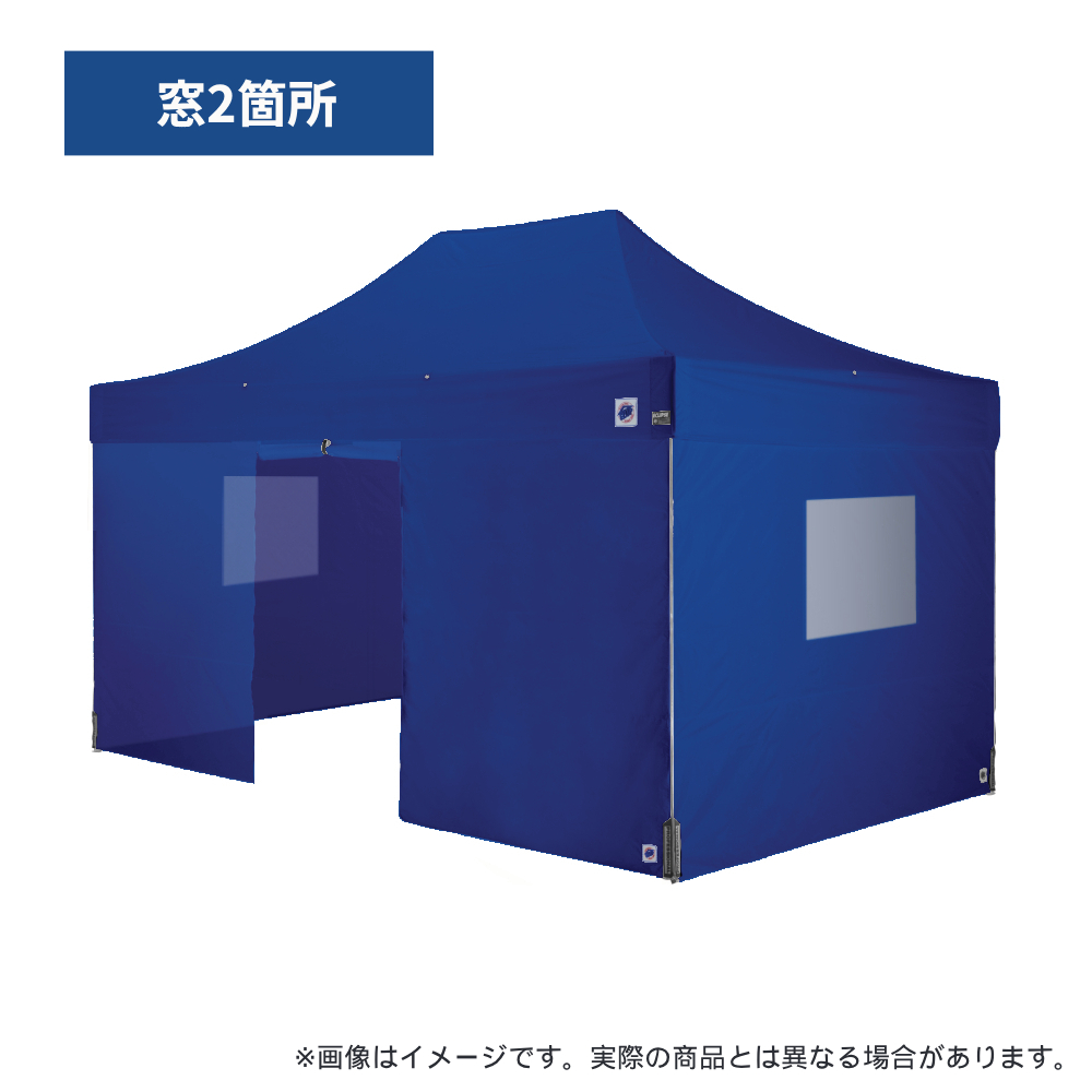 医療・防災用テントセット／4.5m（窓・出入口）スチール(窓2箇所・出入口（ブルー）)
