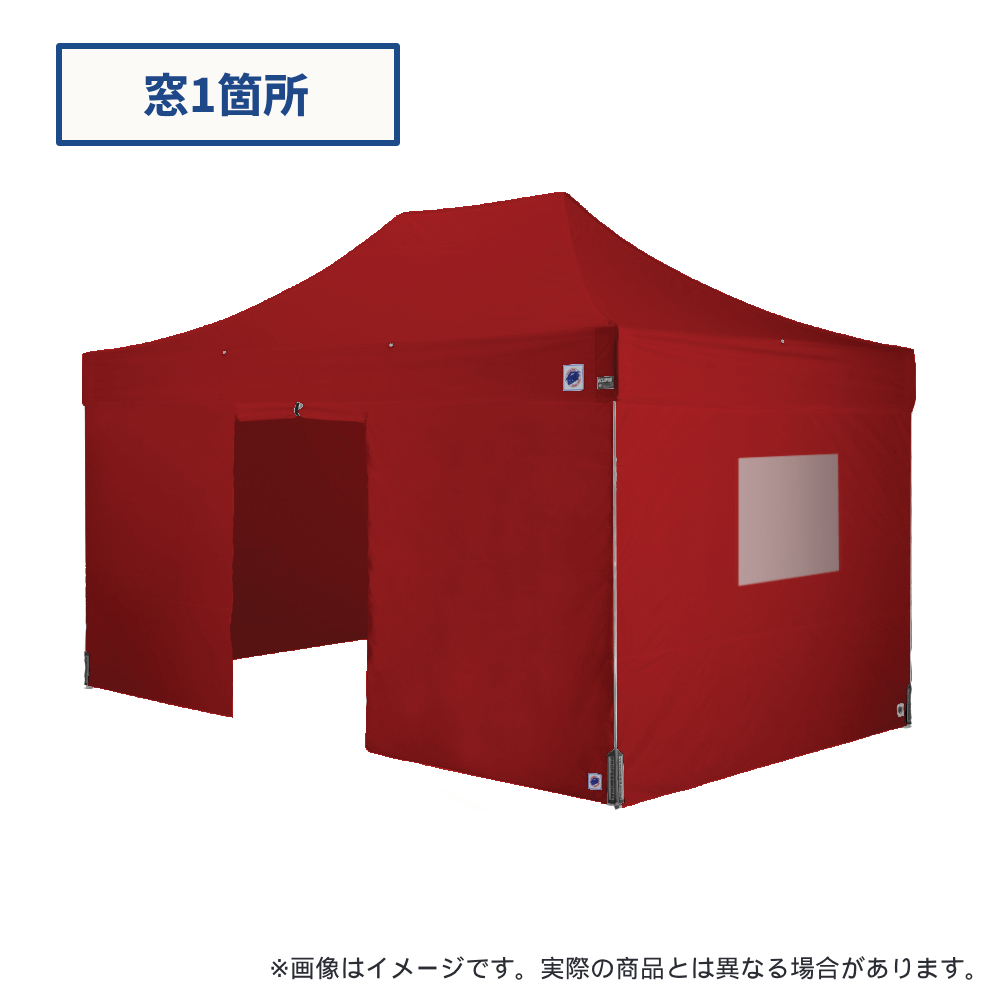 医療・防災用テントセット／4.5m（窓・出入口）スチール(窓1箇所・出入口（レッド）)