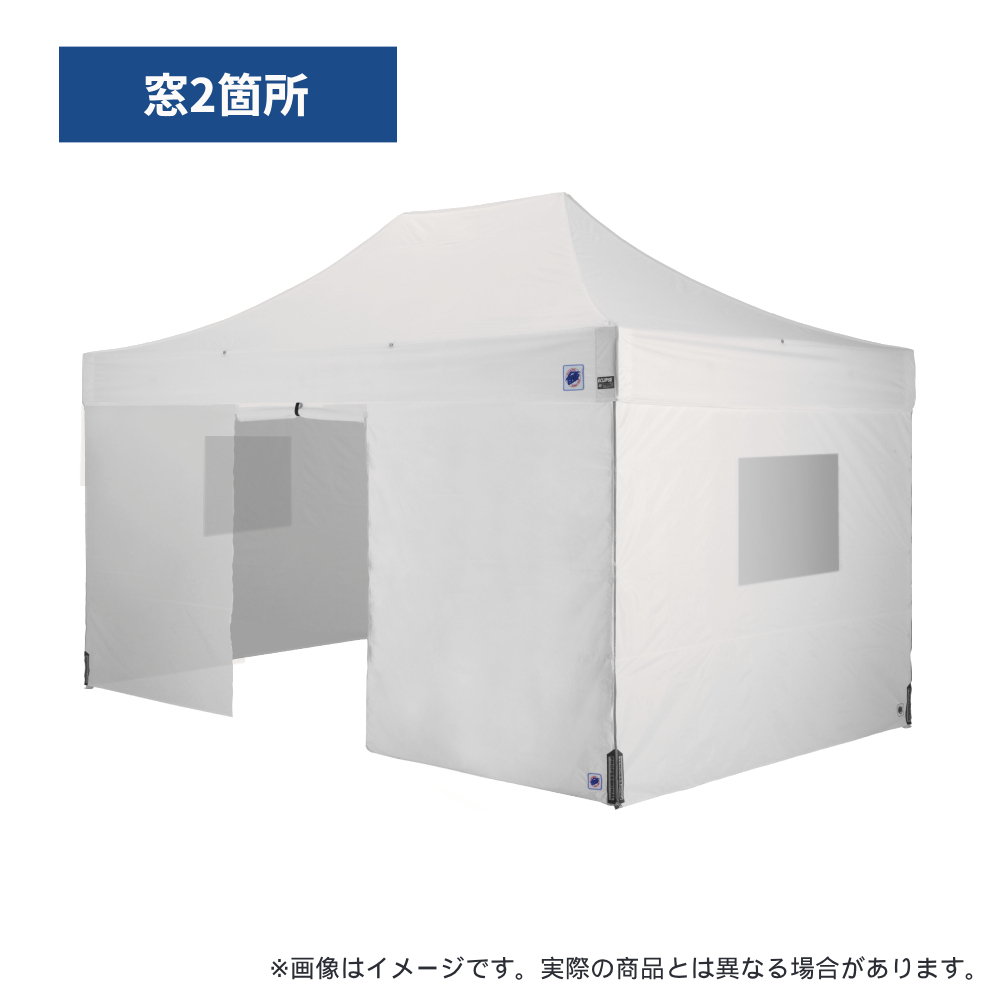 医療・防災用テントセット／4.5m（窓・出入口）スチール(窓2箇所・出入口（ホワイト）)