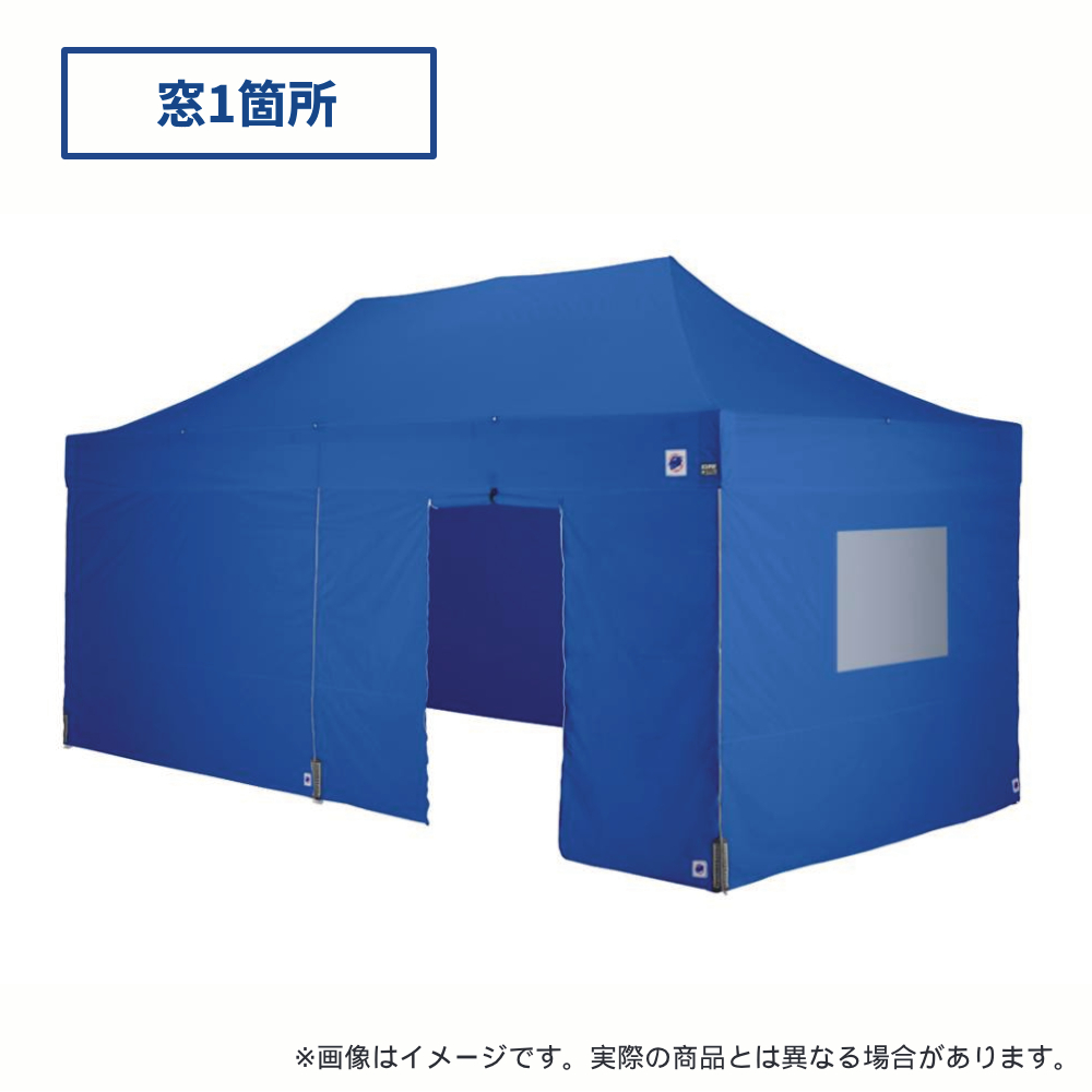 医療・防災用テントセット／6m（窓・出入口）スチール(窓1箇所・出入口（ブルー）)
