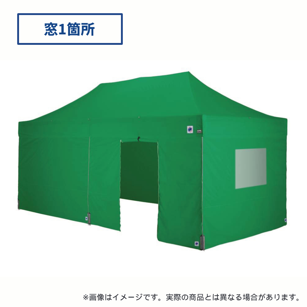 医療・防災用テントセット／6m（窓・出入口）スチール(窓1箇所・出入口（グリーン）)