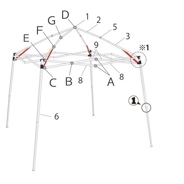 ﾋﾟｰｸﾄﾗｽ根元ｽﾃｰ  (DMJ29-10・9/旧DMJ29用)