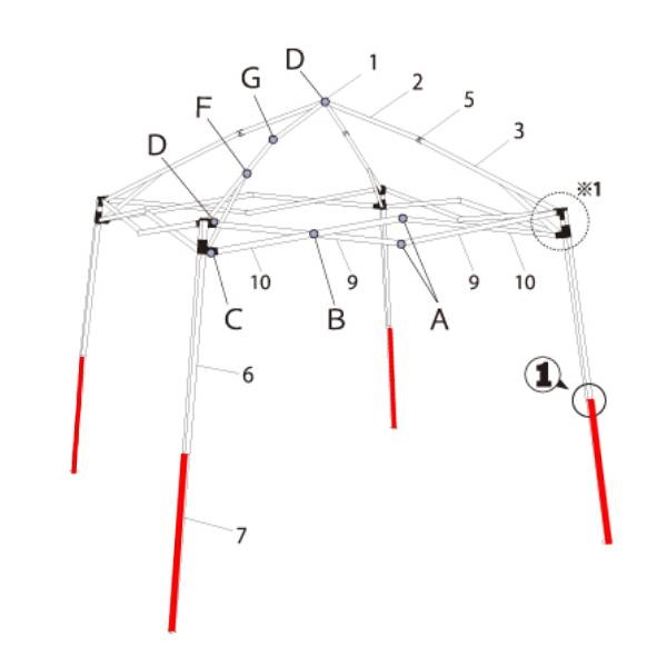 ｺｰﾅｰﾎﾟｽﾄ下部  (DMJ29-10・9/旧DMJ29用)