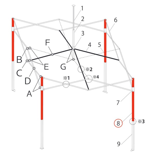 ｺｰﾅｰﾎﾟｽﾄ上部 (DXA25-07用)