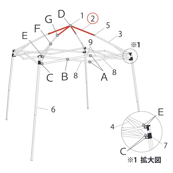 ﾋﾟｰｸﾄﾗｽ先端 (DMJ29-12用)