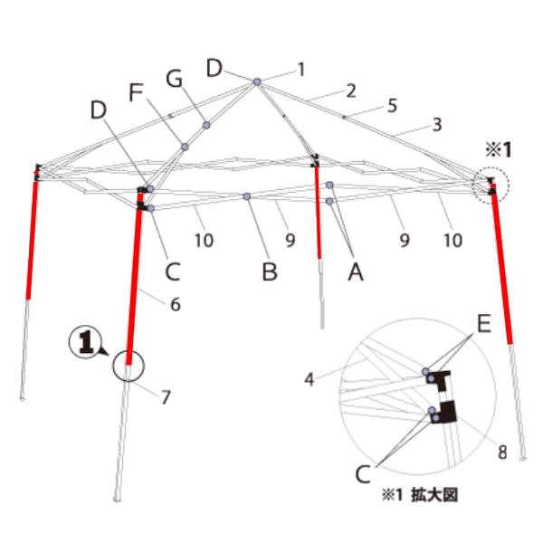ｺｰﾅｰﾎﾟｽﾄ上部 (DMJ35-12用)