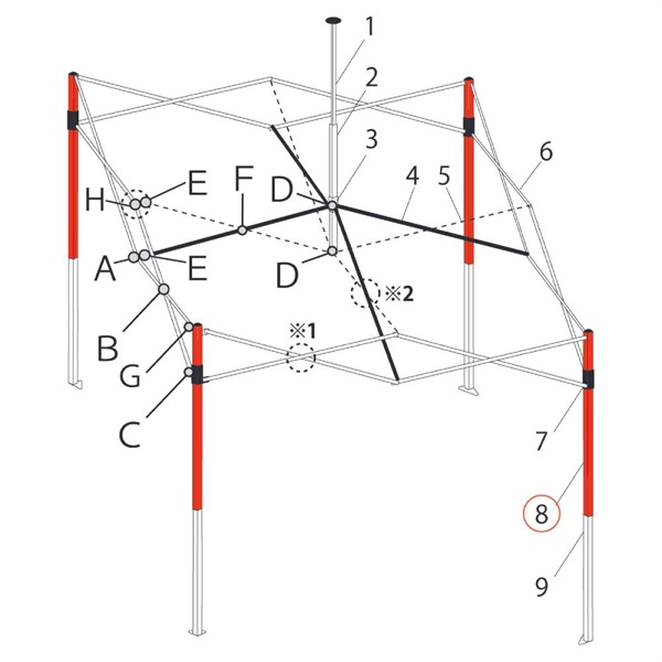 ※廃盤 ｺｰﾅｰﾎﾟｽﾄ上部(DR30-14用)