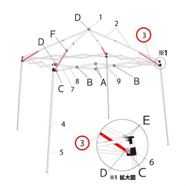 ﾋﾟｰｸﾄﾗｽ根元ｽﾃｰ (SW30-16用)