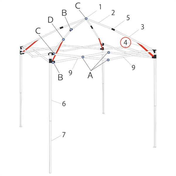 代替品A1-A0444 ※廃盤  ﾋﾟｰｸﾄﾗｽ根元ｽﾃｰ (ﾋﾞｭｰ/ﾌﾟﾙﾋﾟﾝ用)