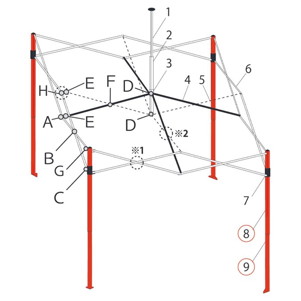 ｺｰﾅｰﾎﾟｽﾄ上部･下部 (DR30-17用)