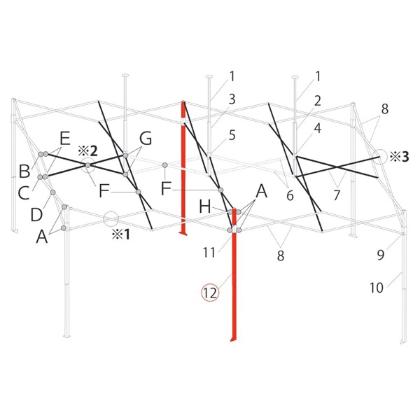 中央ﾎﾟｽﾄ (ｴﾝﾃﾞﾊﾞｰ60用)