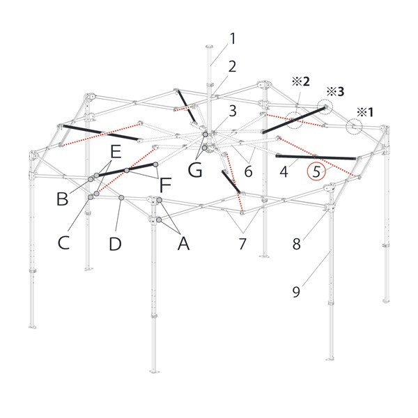 ﾄﾗｽ中B1120ｍｍ (ﾊﾌﾞ用)