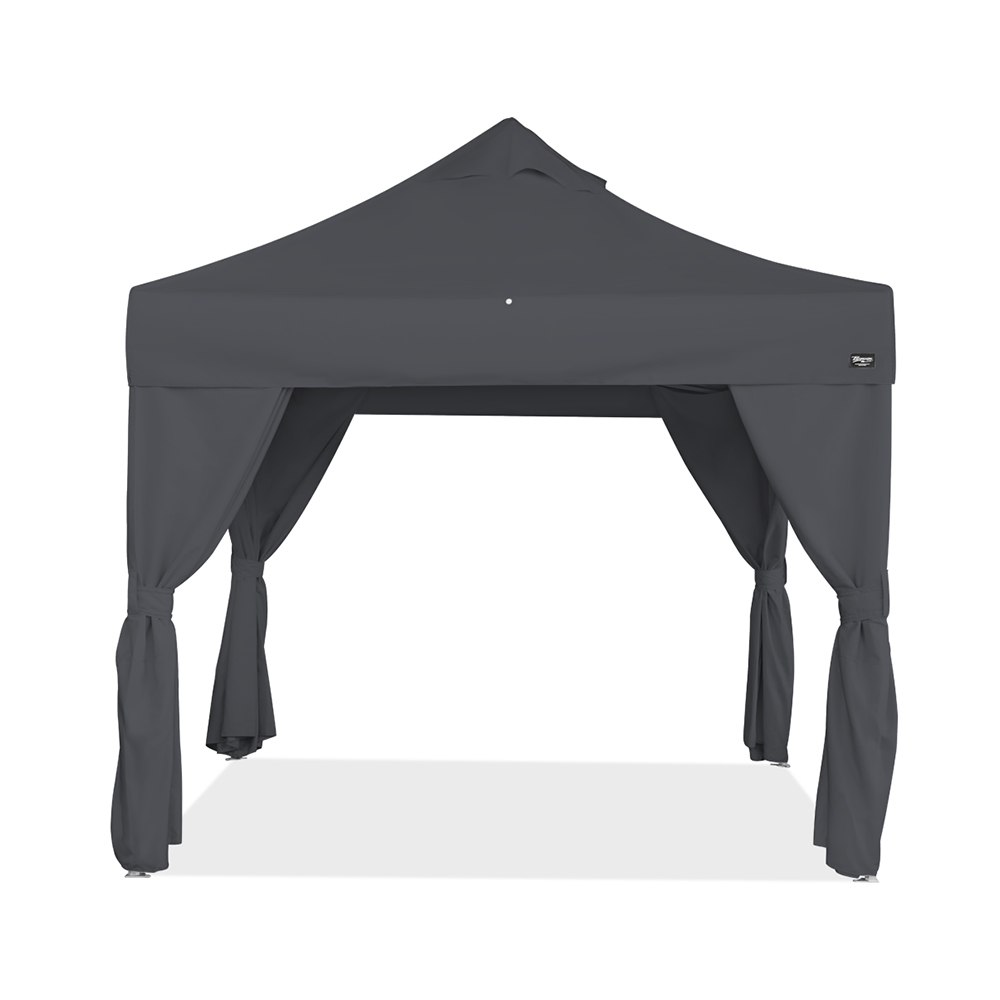 バンガロー カーテン4枚付き (3×3m)(チャコールグレー)