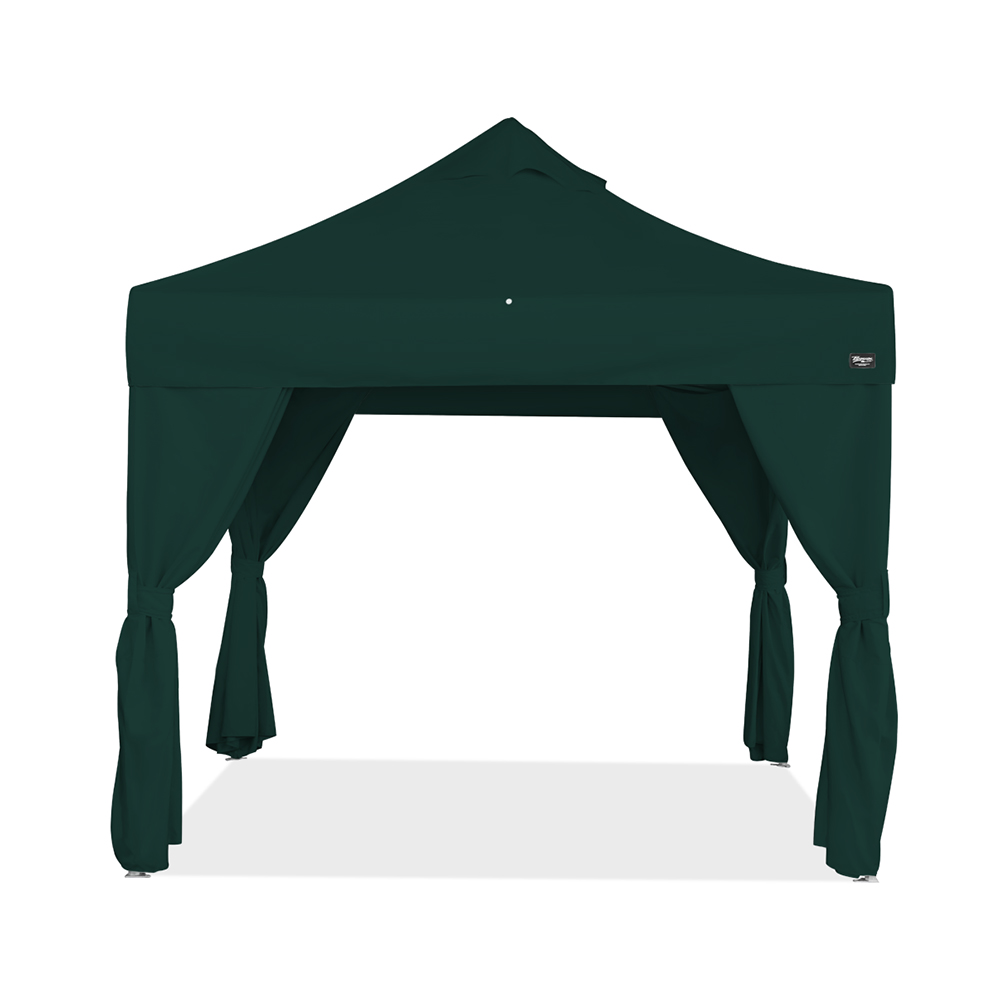 バンガロー カーテン4枚付き (3×3m)(ダークグリーン)