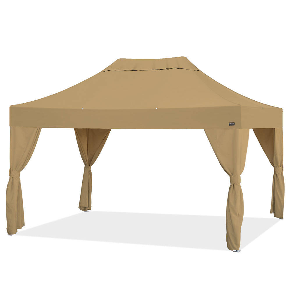 バンガロー カーテン4枚付き (3×4.5m)(ベージュ)