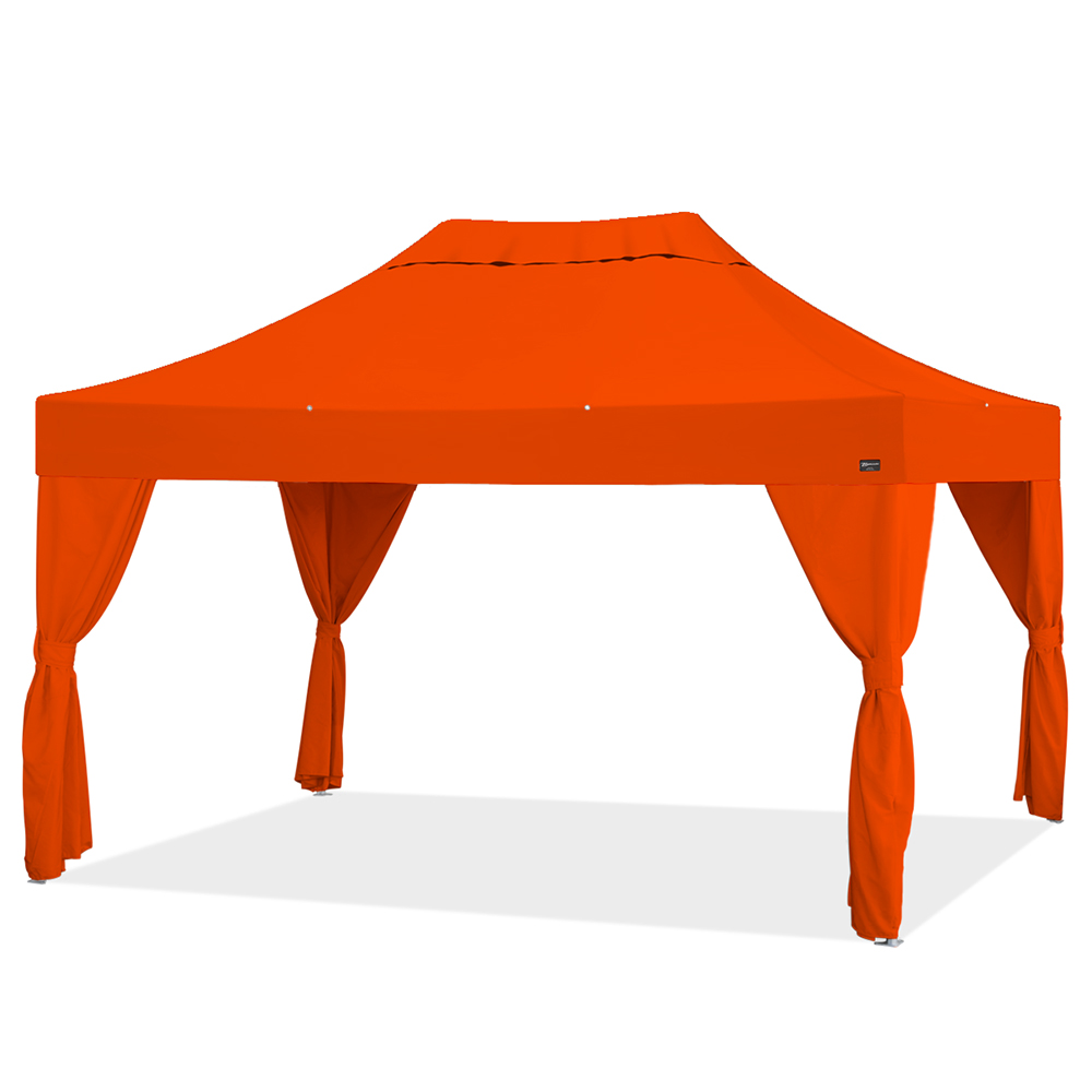 バンガロー カーテン4枚付き (3×4.5m)(オレンジ)