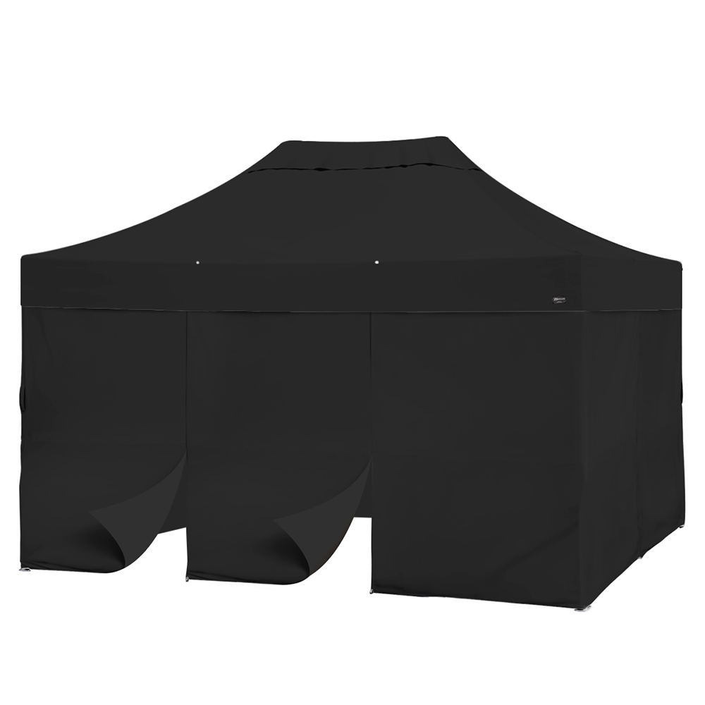 バンガロー カーテン6枚付き (3×4.5m)(ブラック)