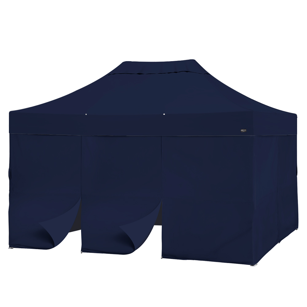 バンガロー カーテン6枚付き (3×4.5m)(ネイビー)