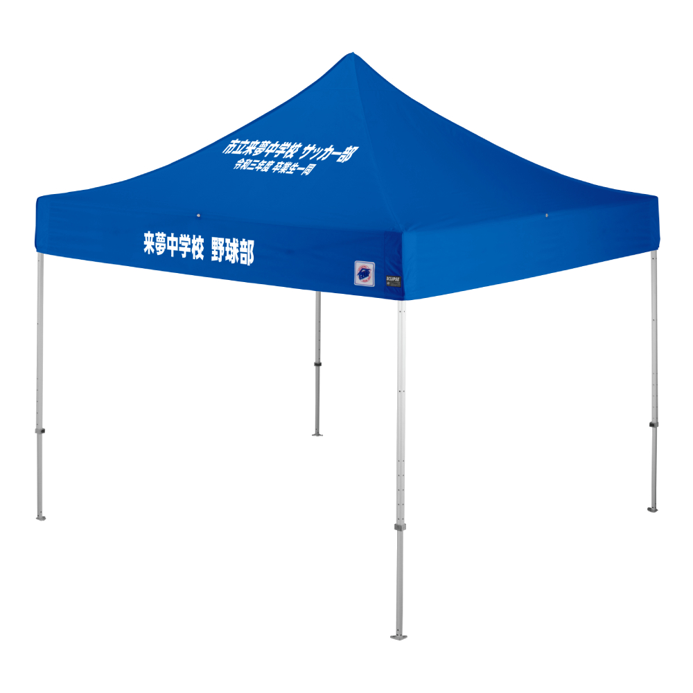デラックス (3×3m) 名入れ傾斜部+垂幕部 スチール(ブルー)
