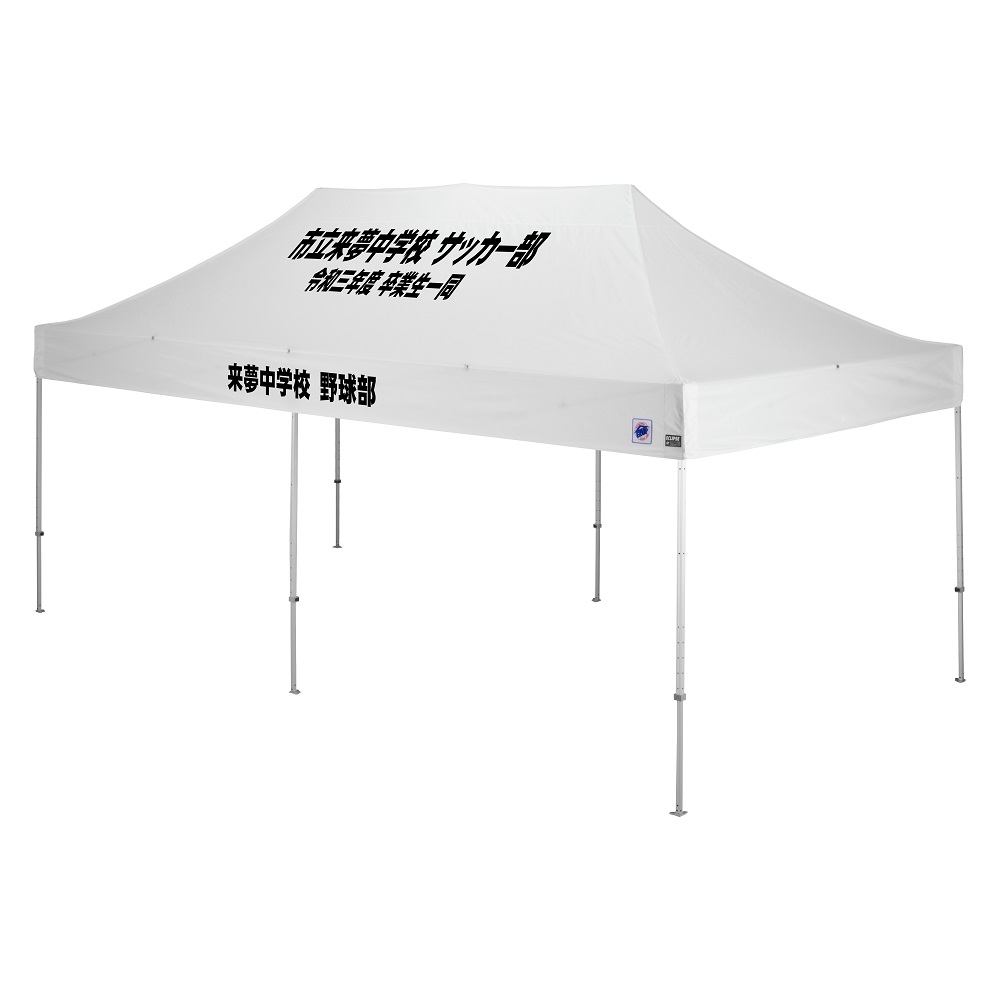 デラックス (3×6m) 名入れ傾斜部+垂幕部 スチール(ホワイト)