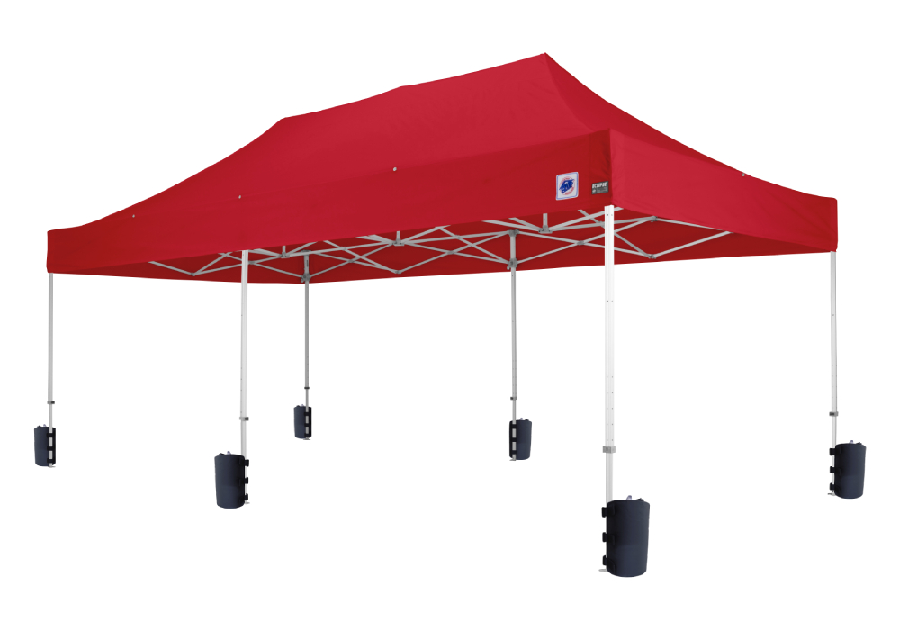 デラックス (3×6m) スチール＋水ウエイトセット(レッド)